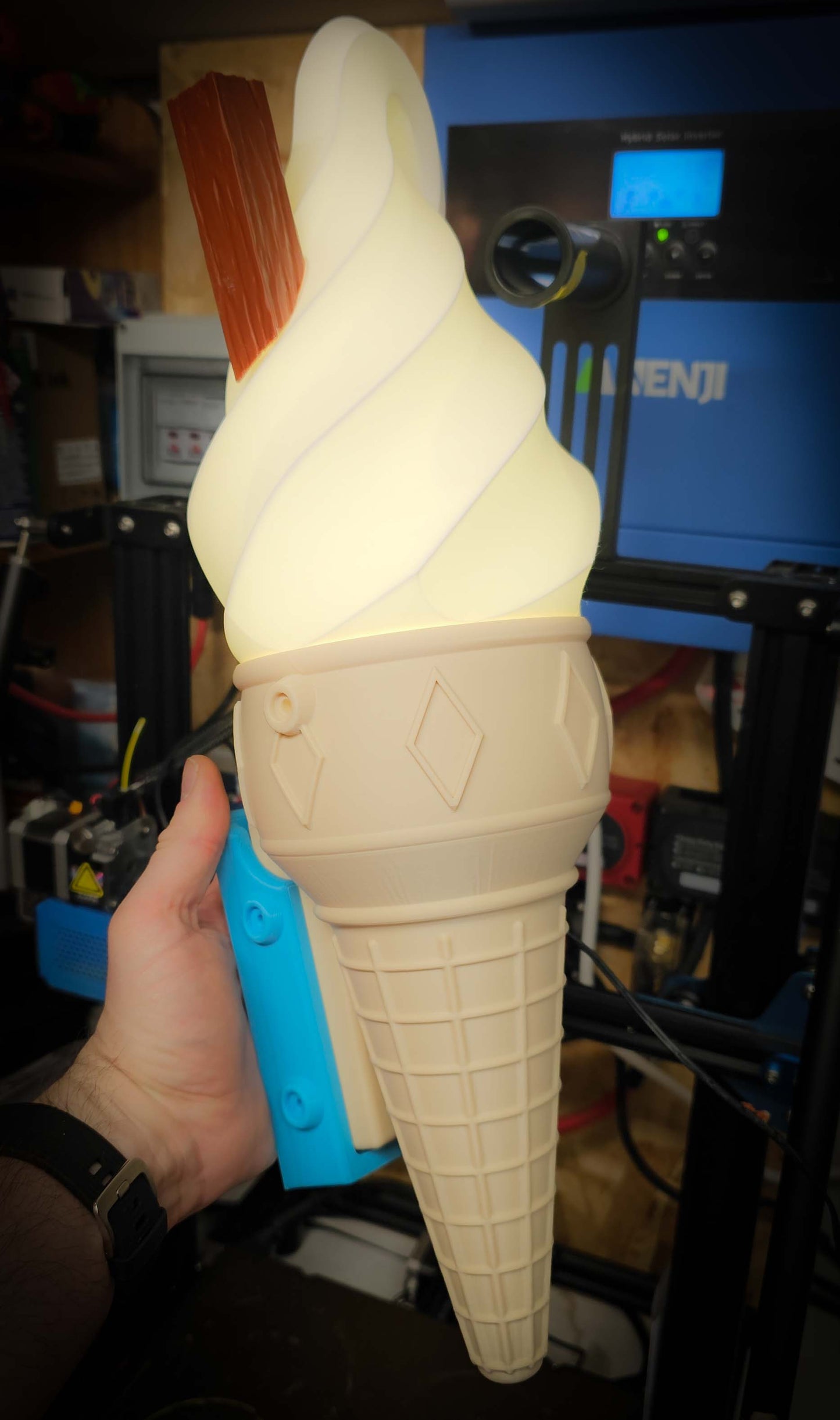 Pair of Ice Cream Van Light Up Cones β White OR Multicolour LED, RF Remote, Brackets & Fixings Included