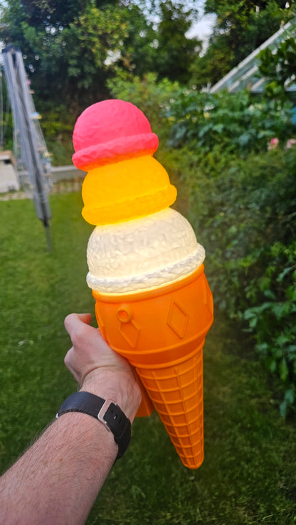 Pair of Ice Cream Van Light Up Cones  – White OR Multicolour LED, RF Remote, Brackets & Fixings Included