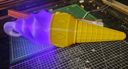 Pair of Ice Cream Van Light Up Cones  – White OR Multicolour LED, RF Remote, Brackets & Fixings Included